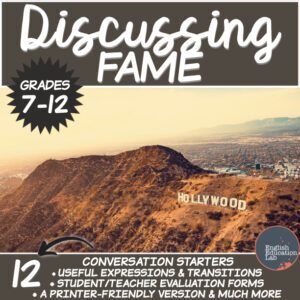 Class Discussions on Fame- Conversation Starters Package