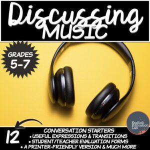 Class Discussions on Music- Conversation Starters Package